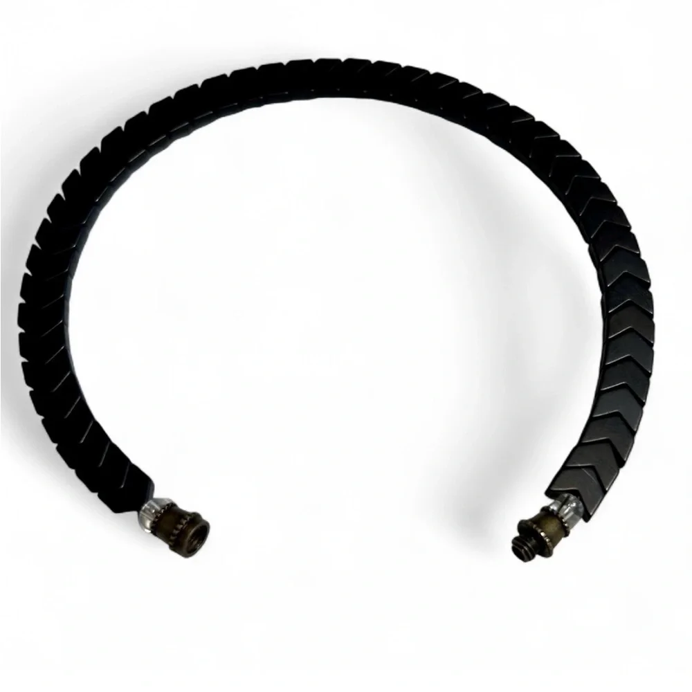 HANDMADE Dark Brown Plated Hematite Men's Bracelet Tread Barrel Clasp, New.